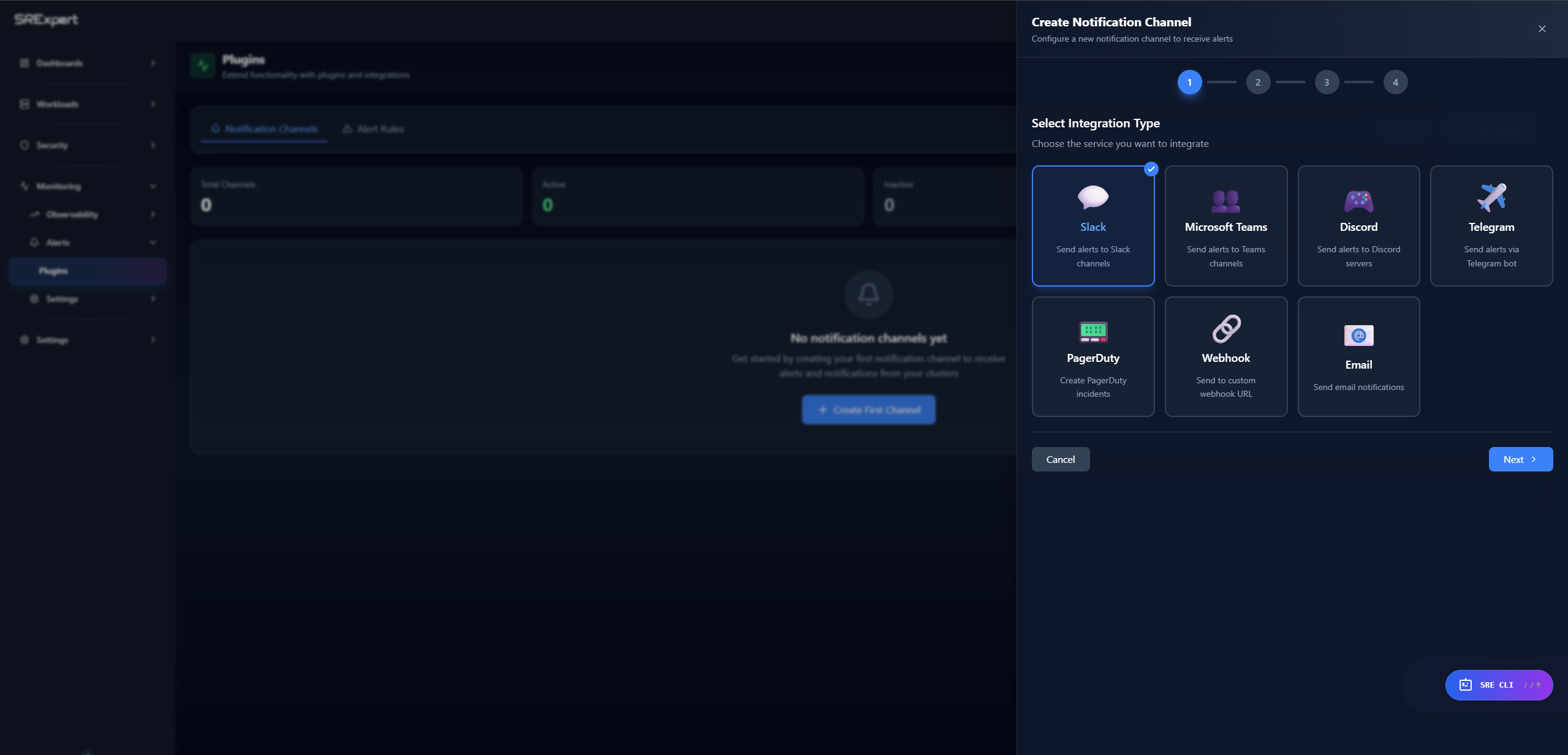 Select Slack integration