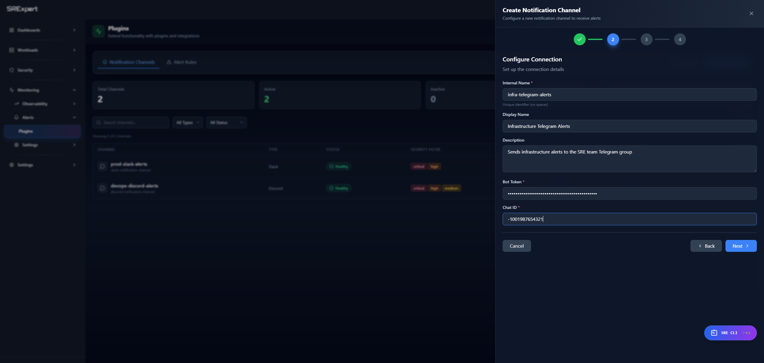 Configure Telegram connection