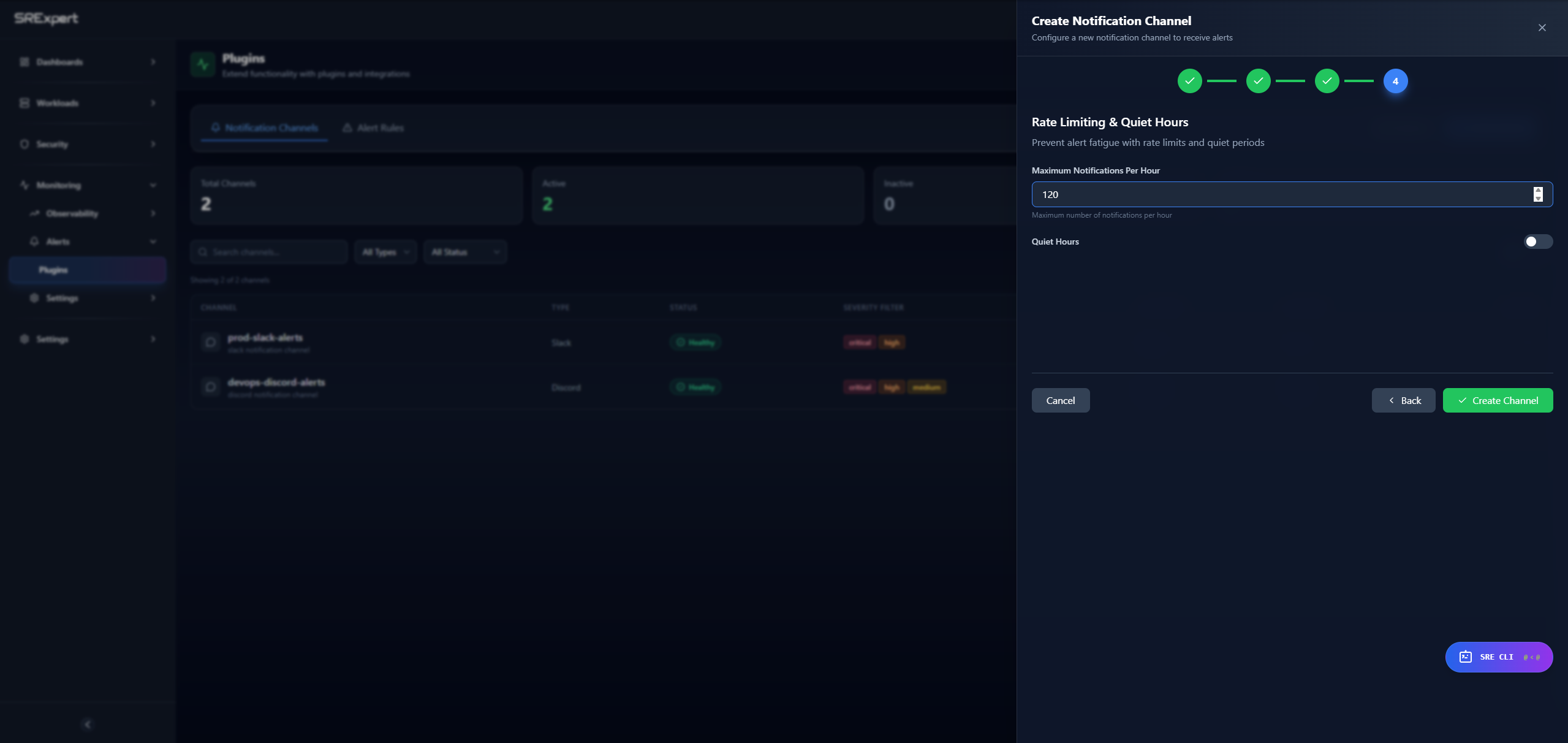 Rate limiting settings
