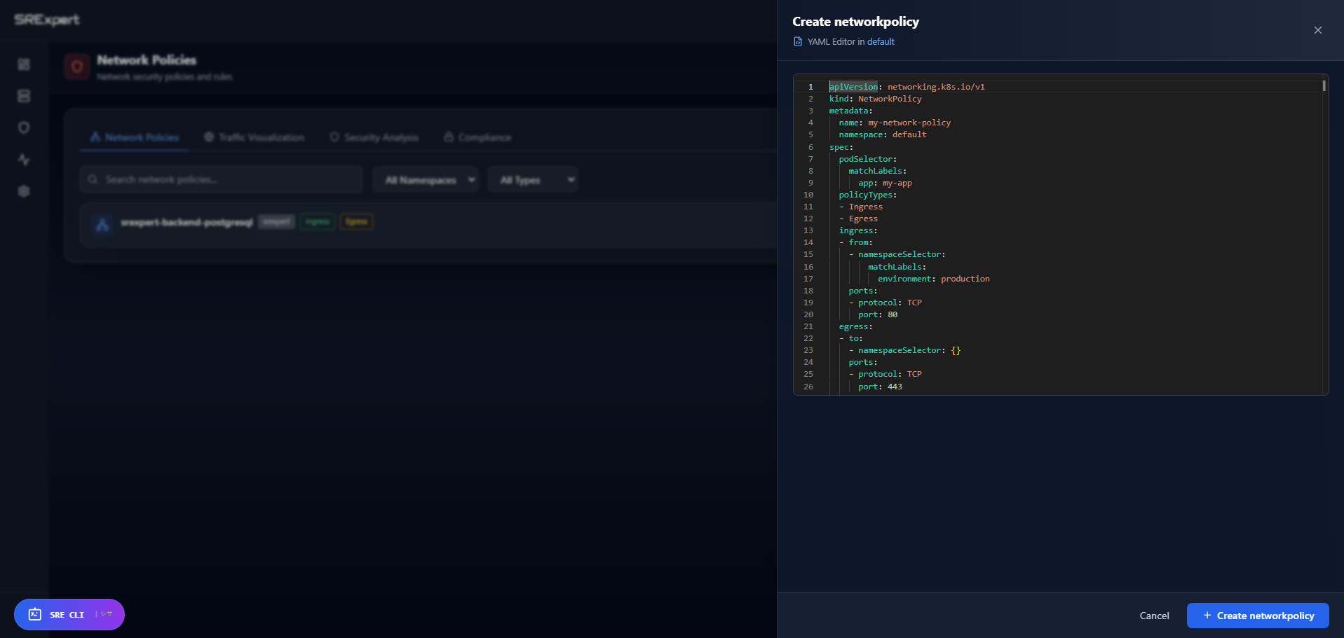 Create Network Policy