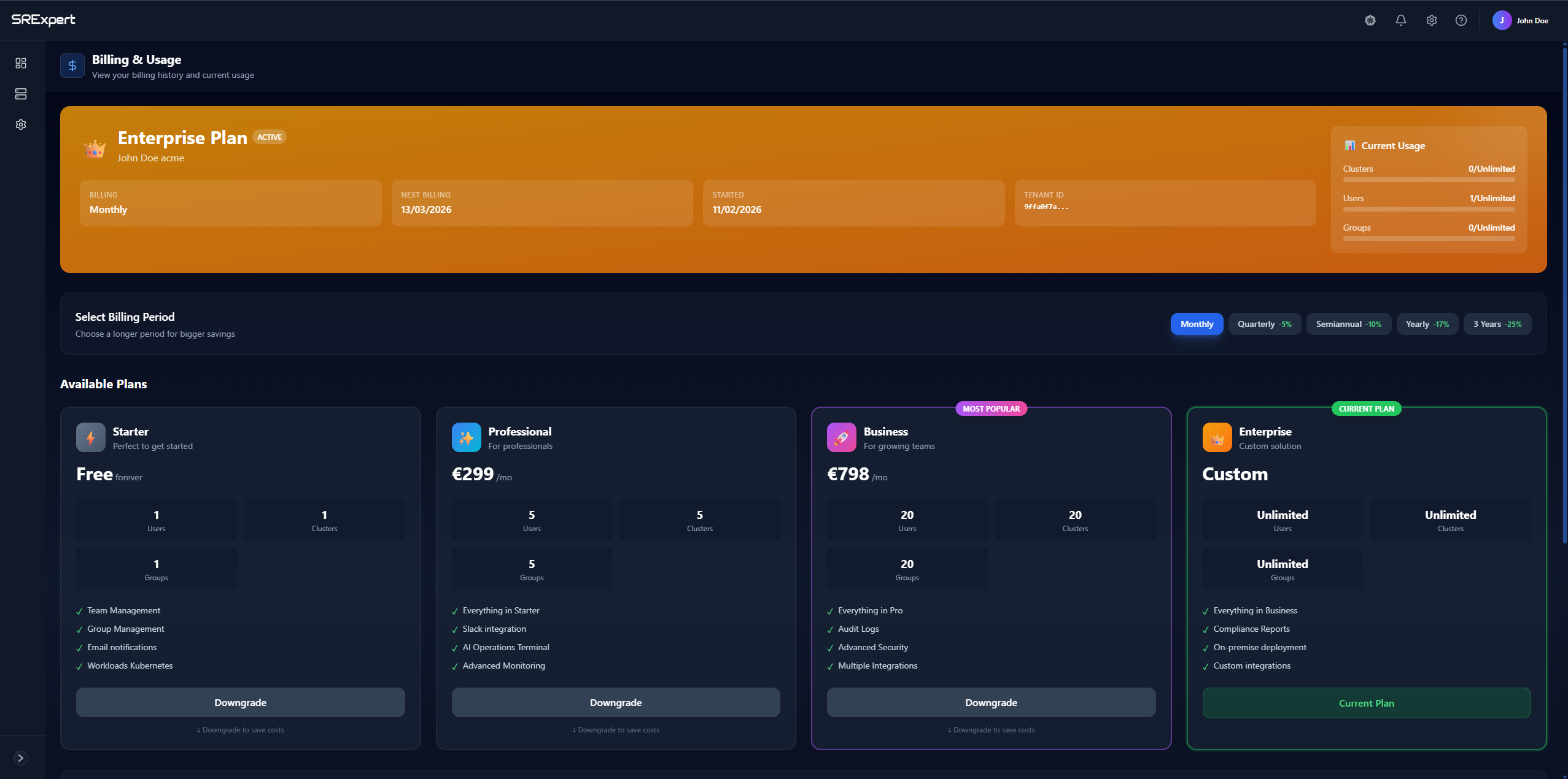 Billing & Usage Overview
